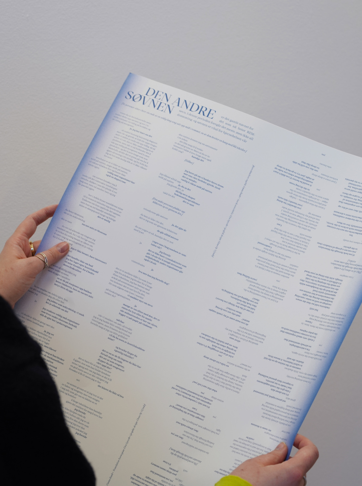  "Second Sleep", a text for three voices, A2 poster, offset print